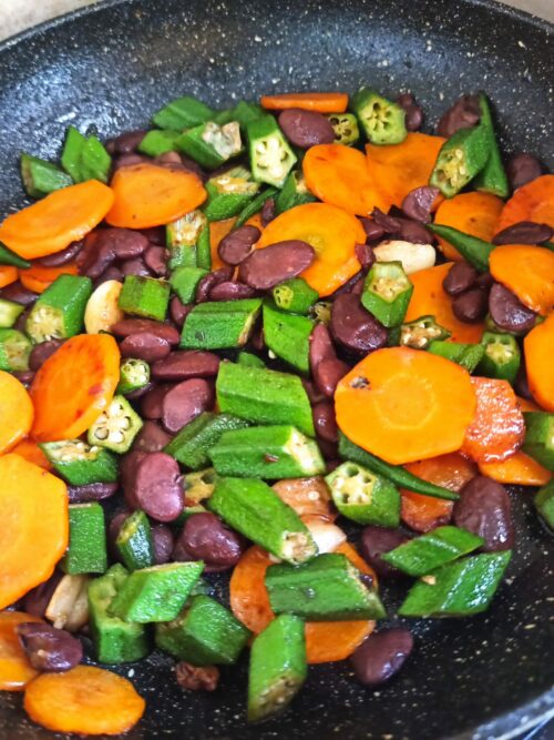 Burmese Okra & Kidney Beans Stirfry