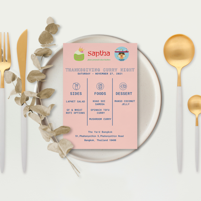 Thanksgiving Curry Night Menu